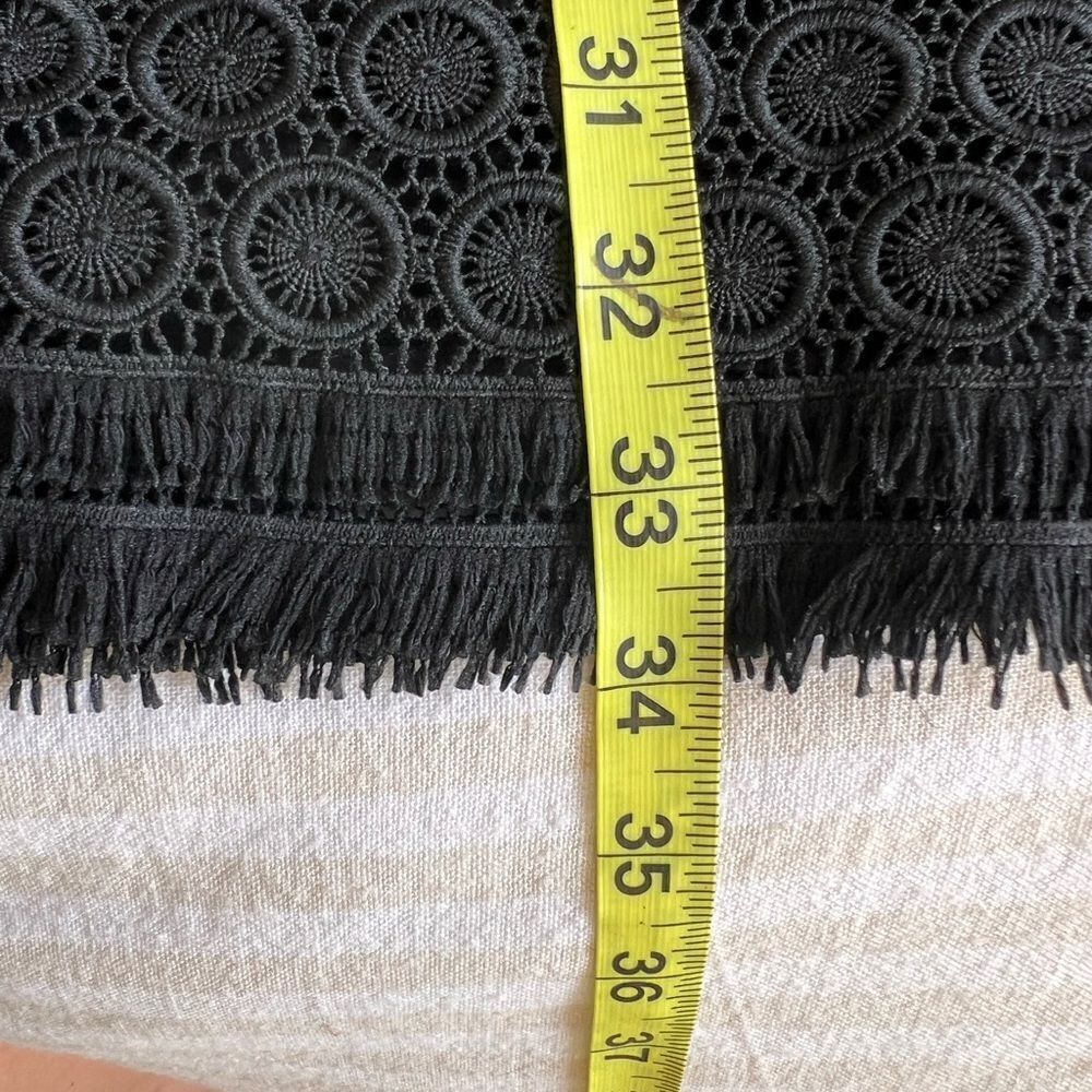 Margaret O’Leary Cotton Fringe Lace Dress Black S - Picture 8 of 9